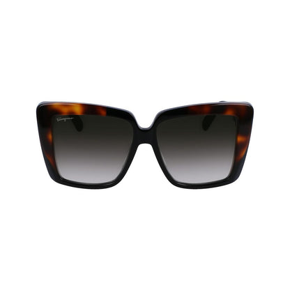 Ferragamo Black Acetate Sunglasses