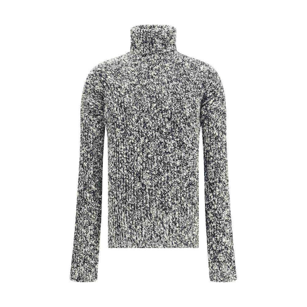Dolce &amp; Gabbana Weißer Rollkragenpullover aus Fleecewolle