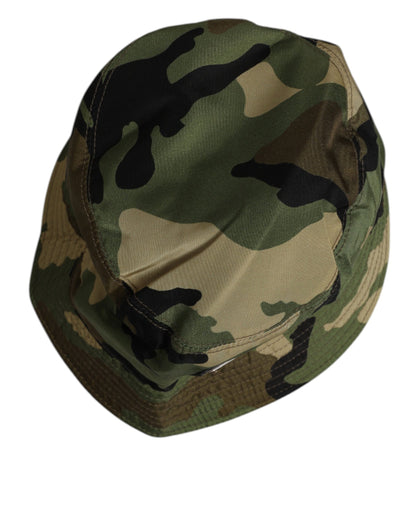 Dolce &amp; Gabbana – Grüne Camouflage-Fischermütze aus Polyamid mit Logo