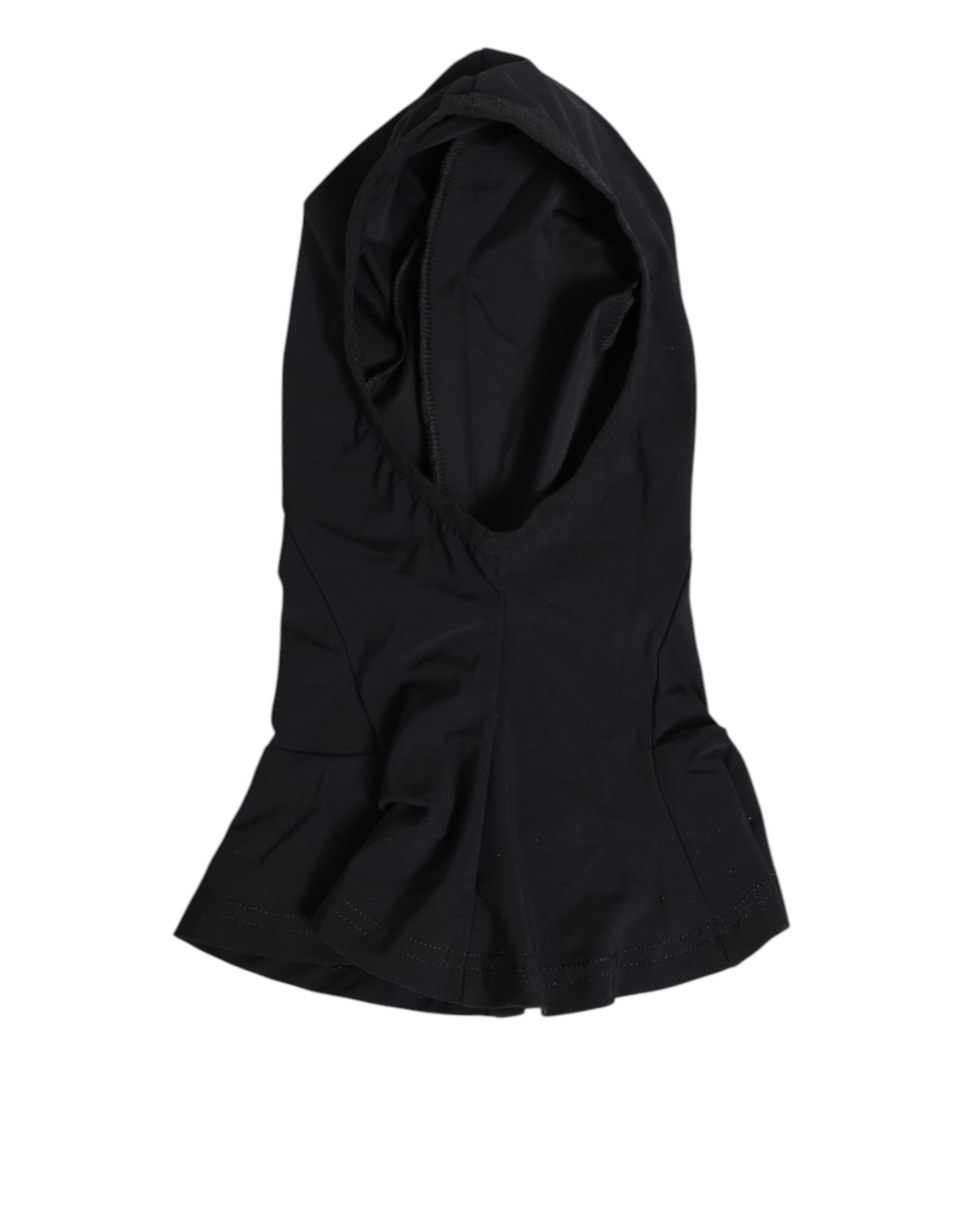 Dolce &amp; Gabbana – Balaclava-Kapuze aus schwarzem Nylon und Elastan, Gesichtsschutzhut