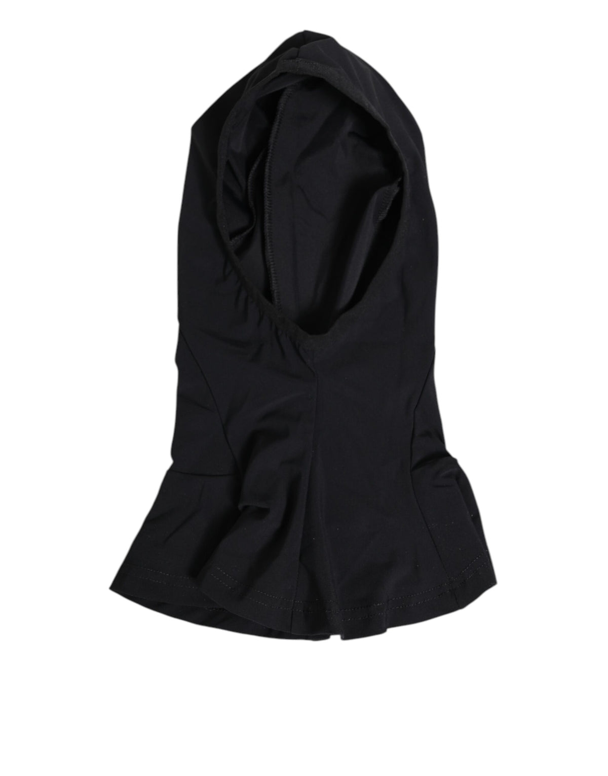 Dolce &amp; Gabbana – Balaclava-Kapuze aus schwarzem Nylon und Elastan, Gesichtsschutzhut