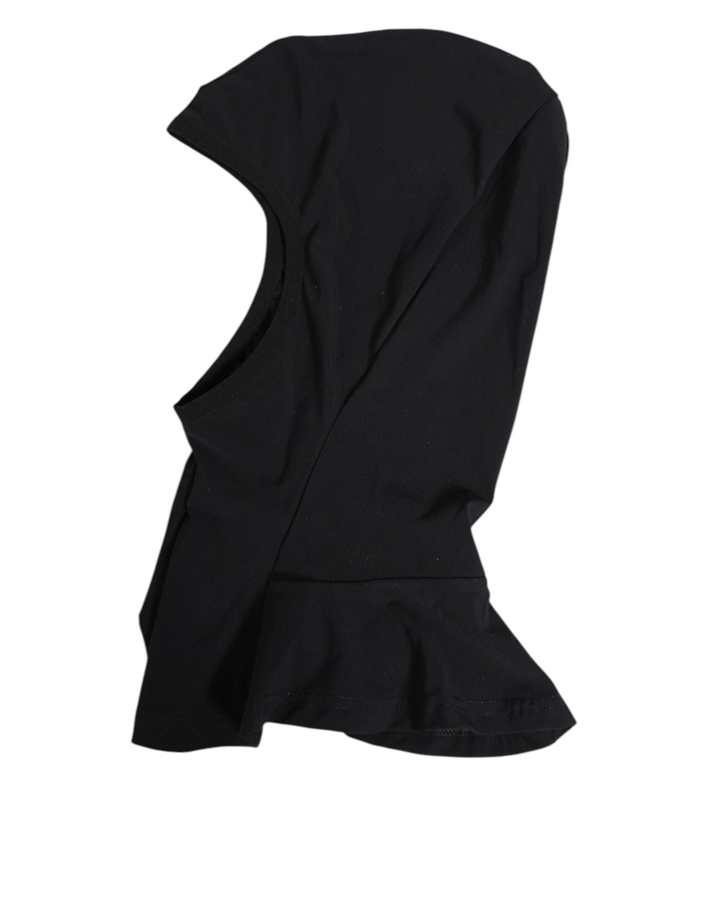 Dolce &amp; Gabbana – Balaclava-Kapuze aus schwarzem Nylon und Elastan, Gesichtsschutzhut