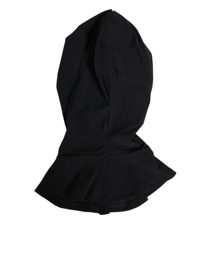 Dolce &amp; Gabbana – Balaclava-Kapuze aus schwarzem Nylon und Elastan, Gesichtsschutzhut