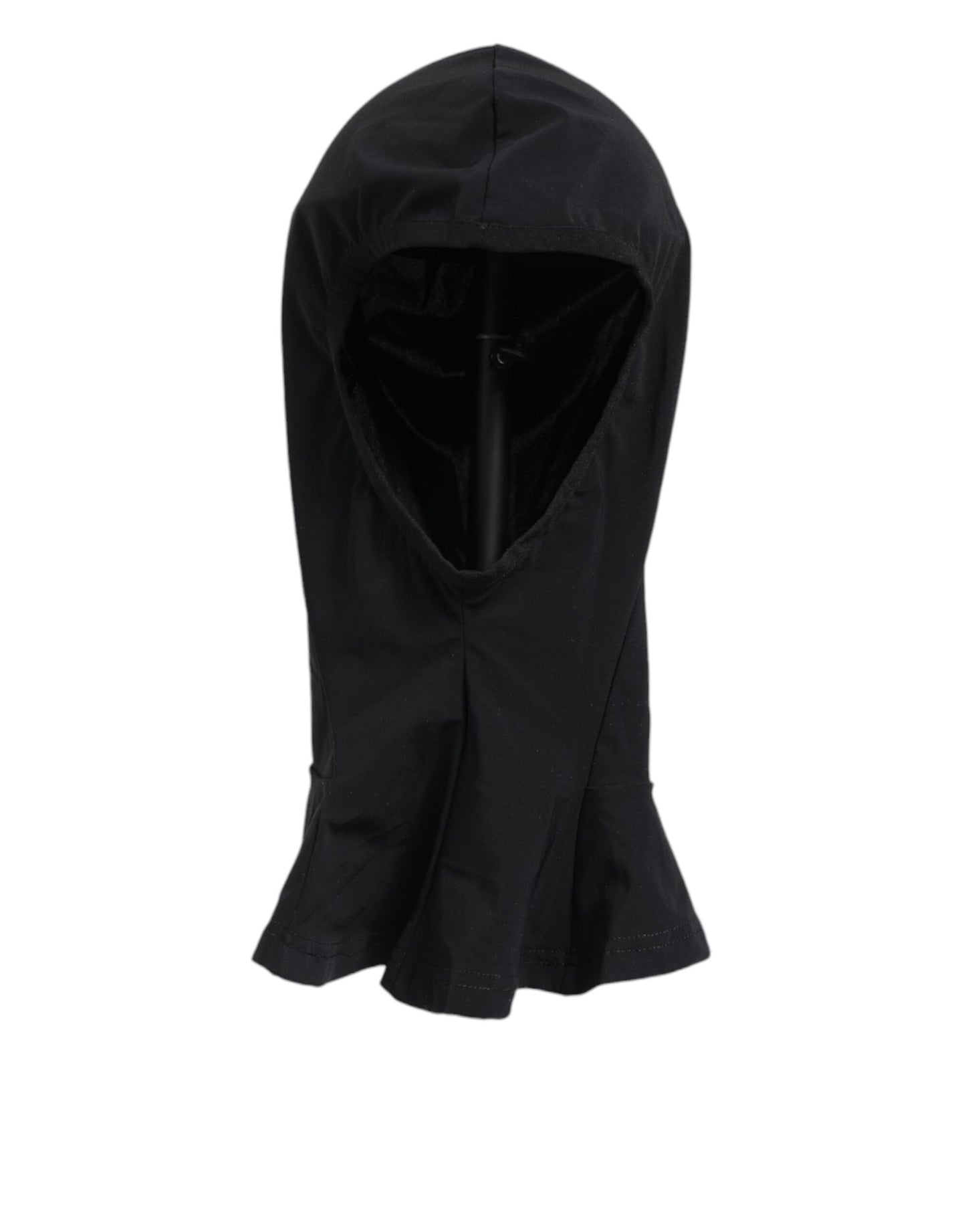 Dolce &amp; Gabbana – Balaclava-Kapuze aus schwarzem Nylon und Elastan, Gesichtsschutzhut