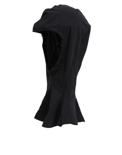 Dolce &amp; Gabbana – Balaclava-Kapuze aus schwarzem Nylon und Elastan, Gesichtsschutzhut
