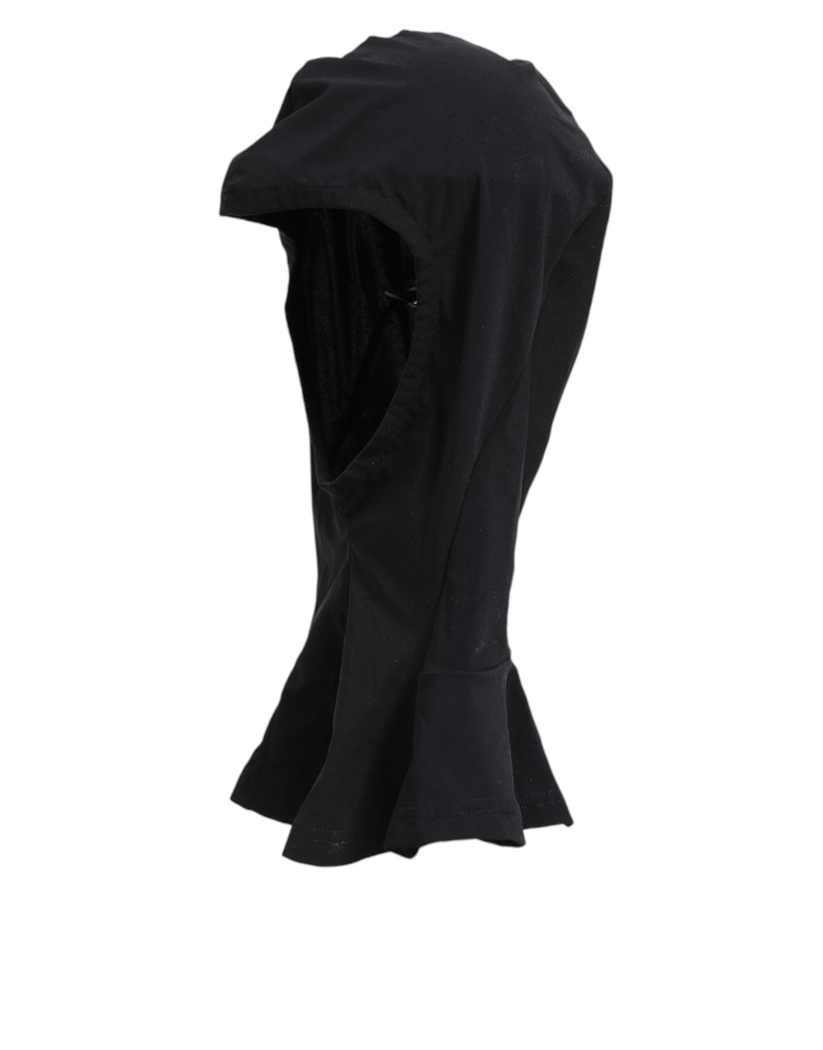 Dolce &amp; Gabbana – Balaclava-Kapuze aus schwarzem Nylon und Elastan, Gesichtsschutzhut