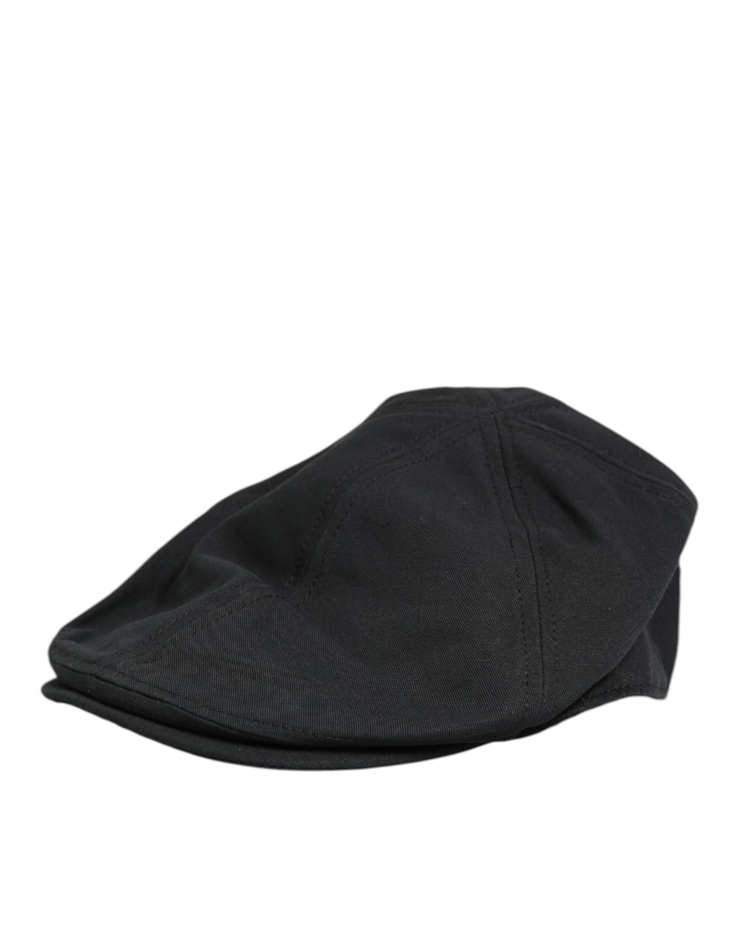Dolce &amp; Gabbana Schwarze Baumwollmischung Newsboy Herren Stoffmütze
