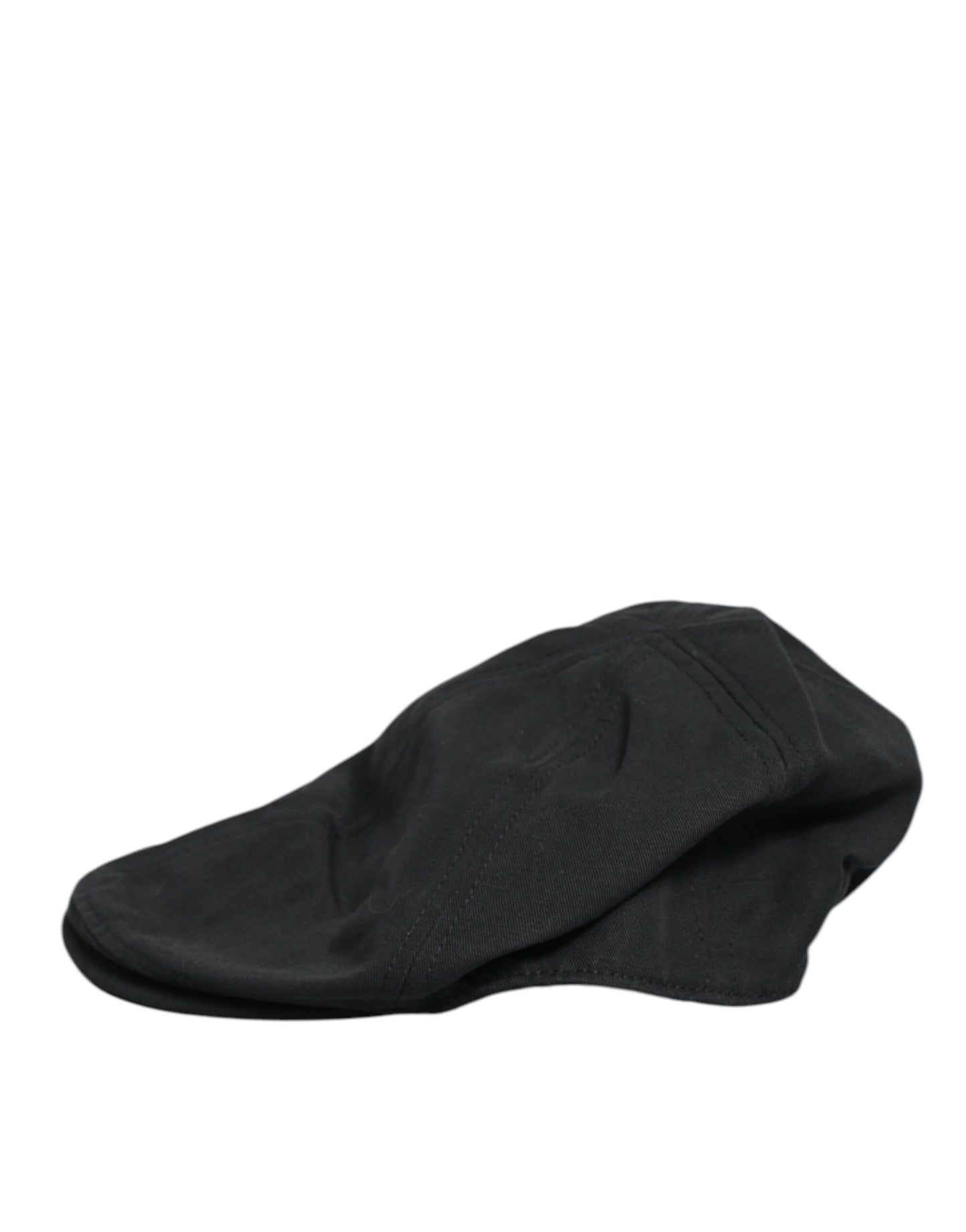 Dolce &amp; Gabbana Schwarze Baumwollmischung Newsboy Herren Stoffmütze