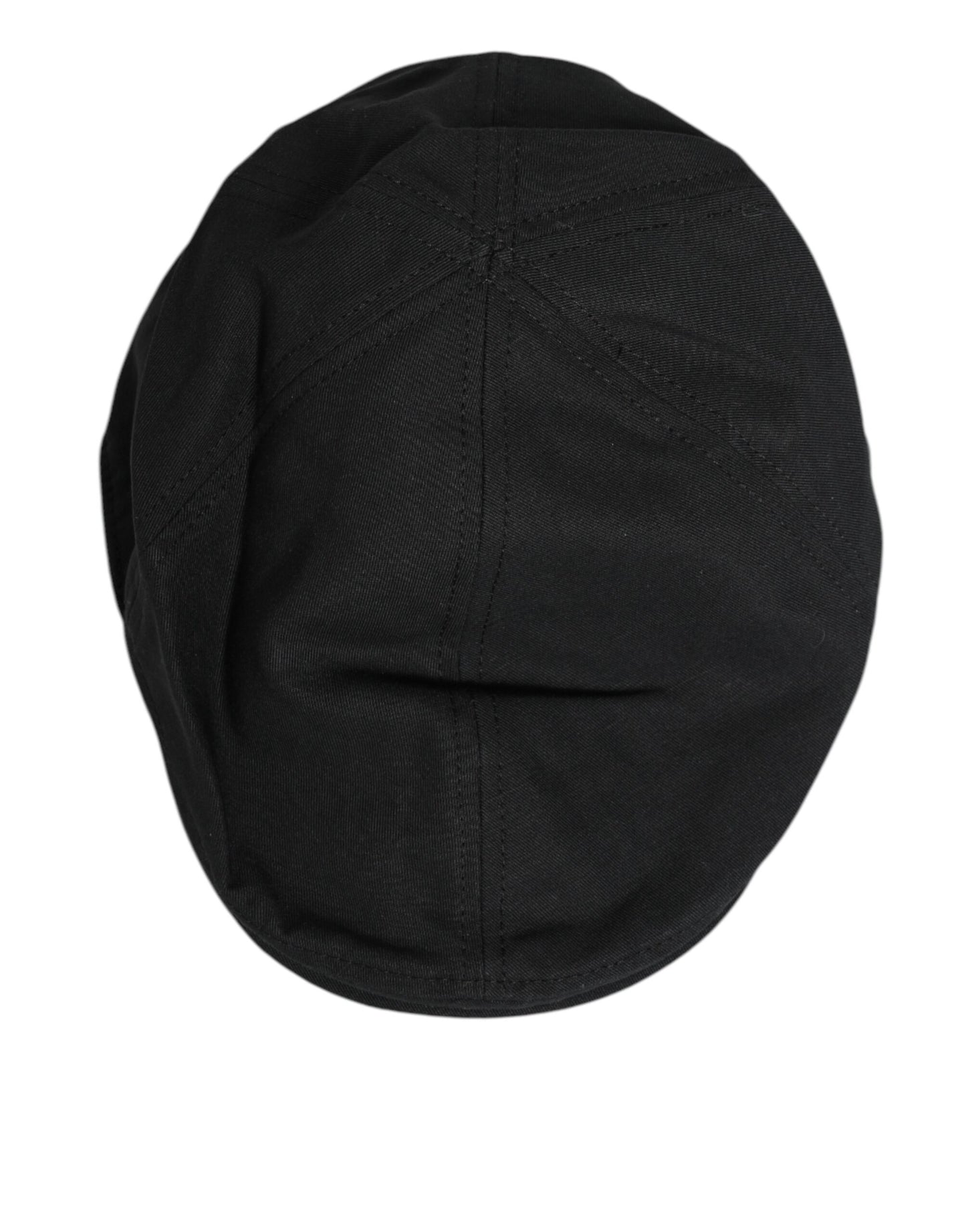 Dolce &amp; Gabbana Schwarze Baumwollmischung Newsboy Herren Stoffmütze