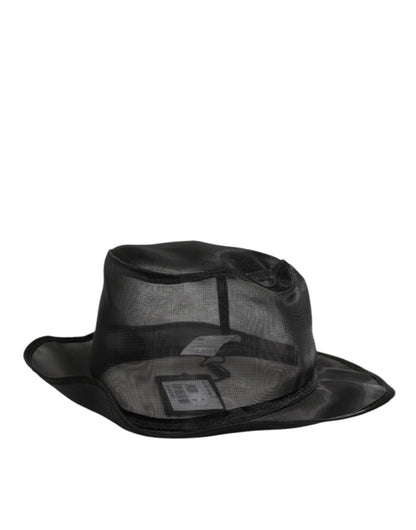 Dolce &amp; Gabbana Fischerhut aus schwarzem Seidennetz für Herren