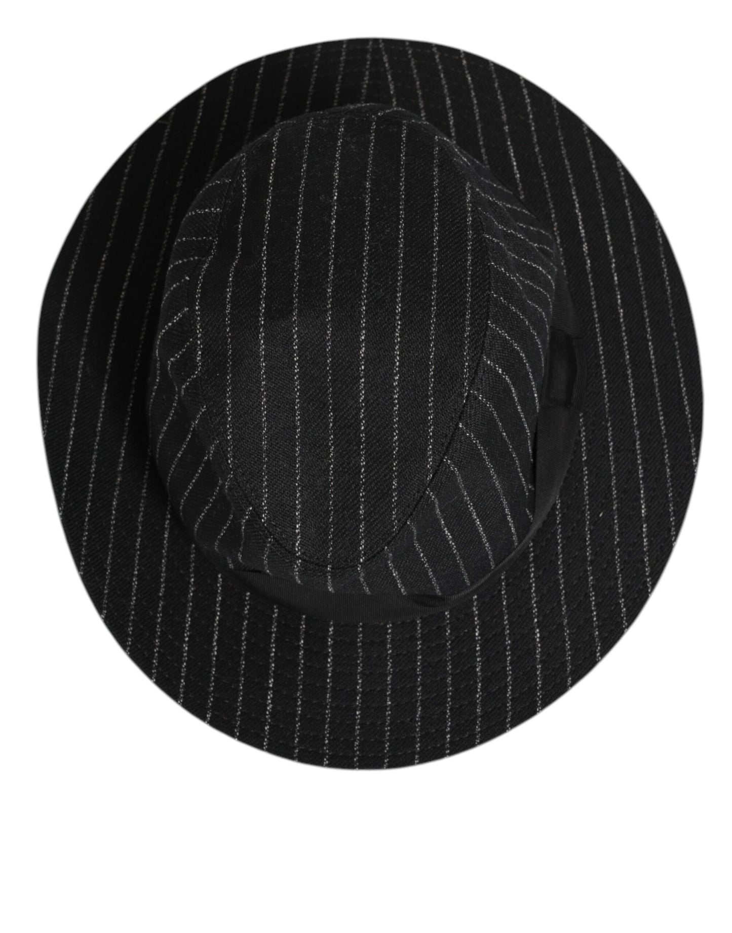 Dolce &amp; Gabbana Schwarz gestreifter Fedora-Capello-Hut aus Schurwolle für Herren