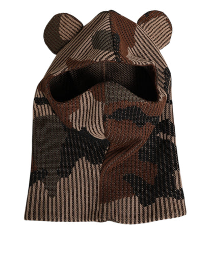 Dolce &amp; Gabbana Mehrfarbige Camouflage Sturmhaube Maske Herren Mütze Einheitsgröße