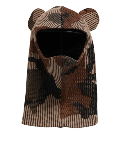 Dolce &amp; Gabbana Mehrfarbige Camouflage Sturmhaube Maske Herren Mütze Einheitsgröße