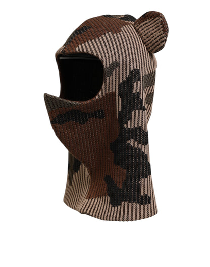Dolce &amp; Gabbana Mehrfarbige Camouflage Sturmhaube Maske Herren Mütze Einheitsgröße
