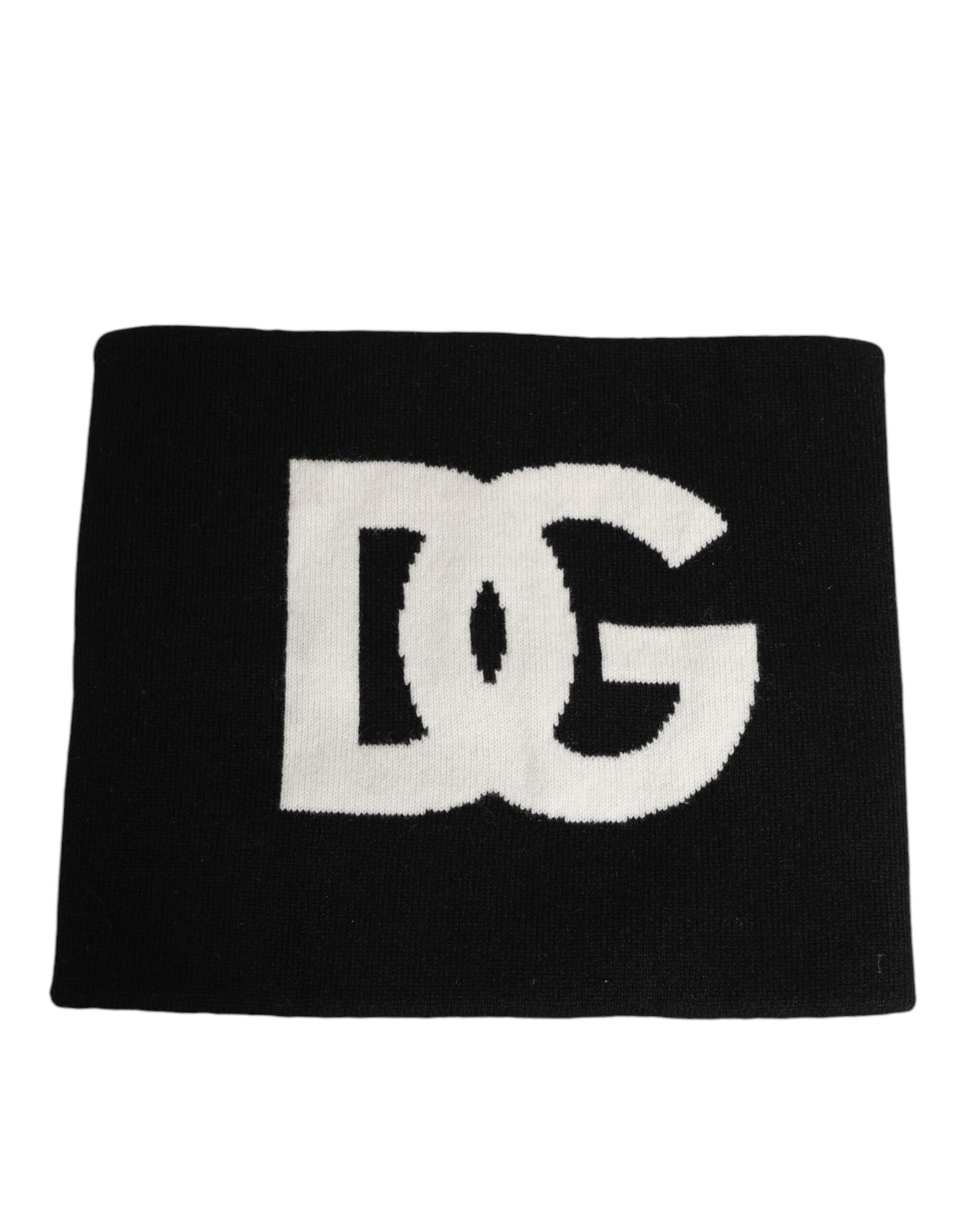 Dolce &amp; Gabbana Schwarzer D&amp;G Logo Kaschmir Strickschal für Herren in Einheitsgröße