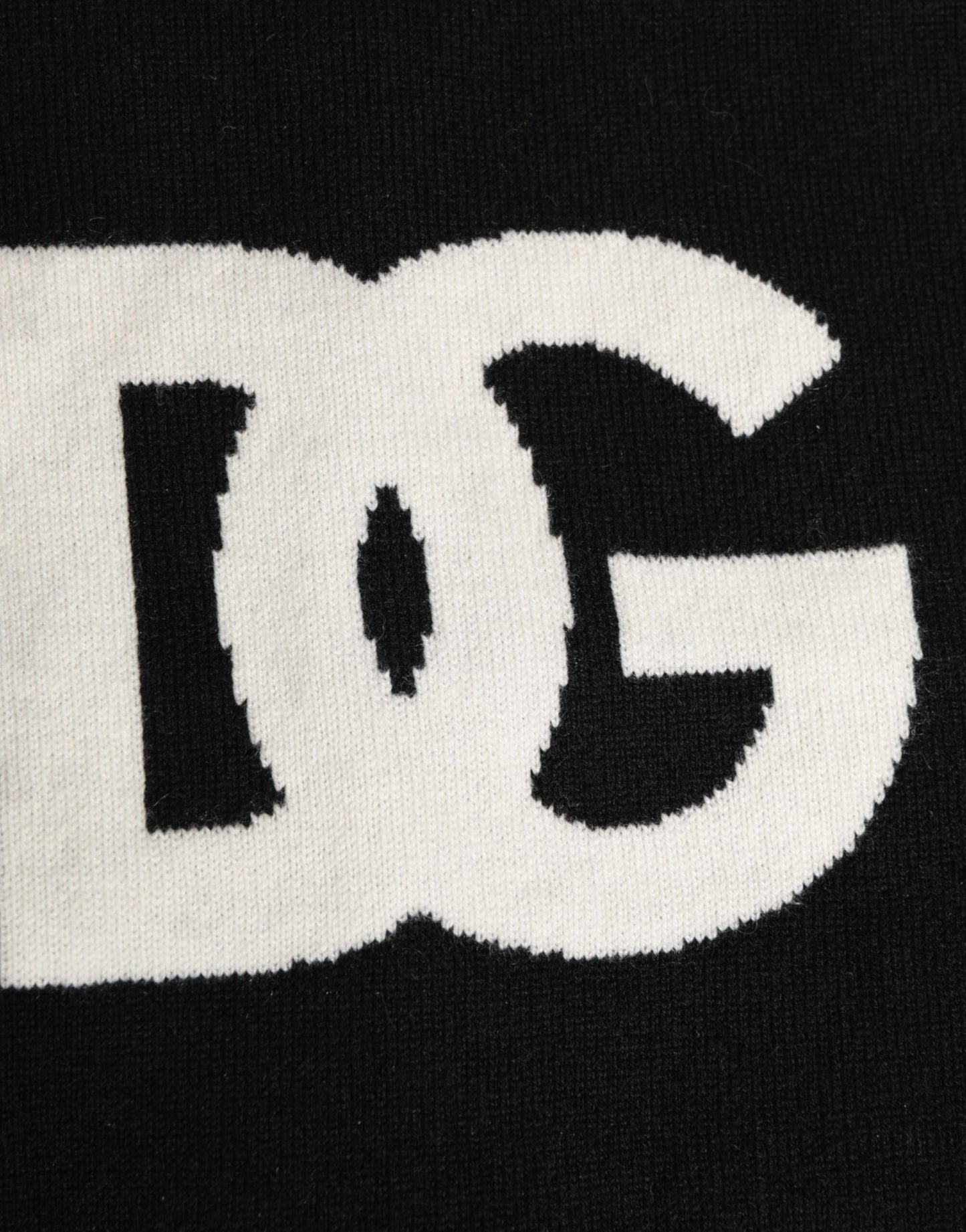 Dolce &amp; Gabbana Schwarzer D&amp;G Logo Kaschmir Strickschal für Herren in Einheitsgröße