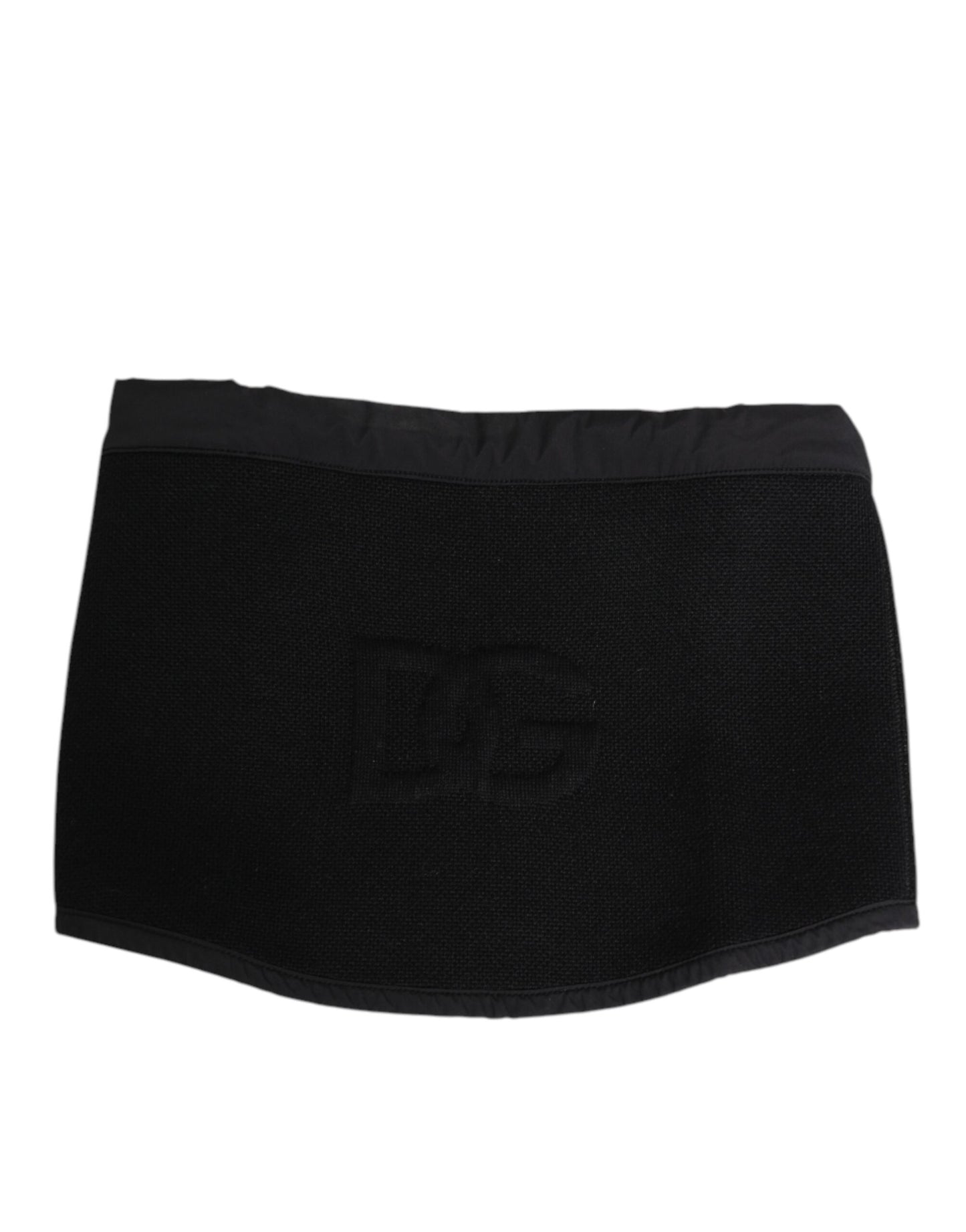 Dolce &amp; Gabbana – Schwarze Stola aus Spitze, gestrickt, DG-Logo, Herren, Einheitsgröße