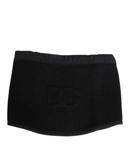 Dolce &amp; Gabbana – Schwarze Stola aus Spitze, gestrickt, DG-Logo, Herren, Einheitsgröße