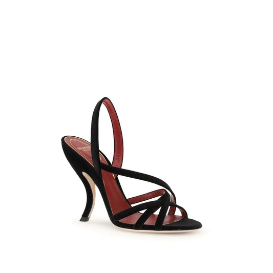 Valentino Garavani Sandalen mit Stilettoabsatz aus schwarzem Samt