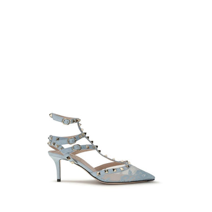Valentino Garavani Hellblaue Stoff-Pumps mit hohem Absatz