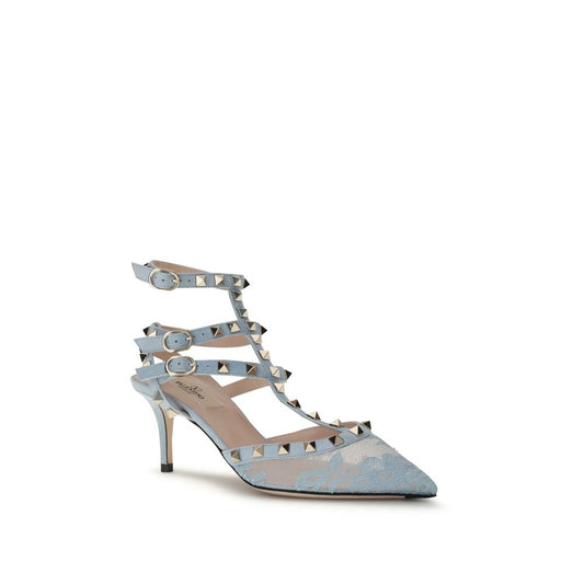 Valentino Garavani Hellblaue Stoff-Pumps mit hohem Absatz