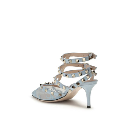 Valentino Garavani Hellblaue Stoff-Pumps mit hohem Absatz