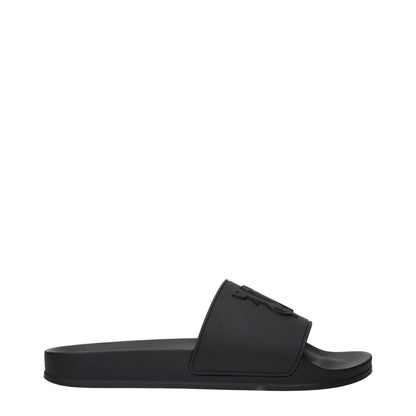 Palm Angels Schwarze Baumwoll-Slipper