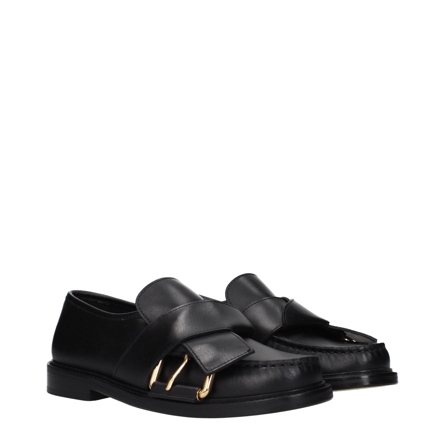 Moschino – Slipper aus schwarzem Leder