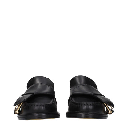 Moschino – Slipper aus schwarzem Leder