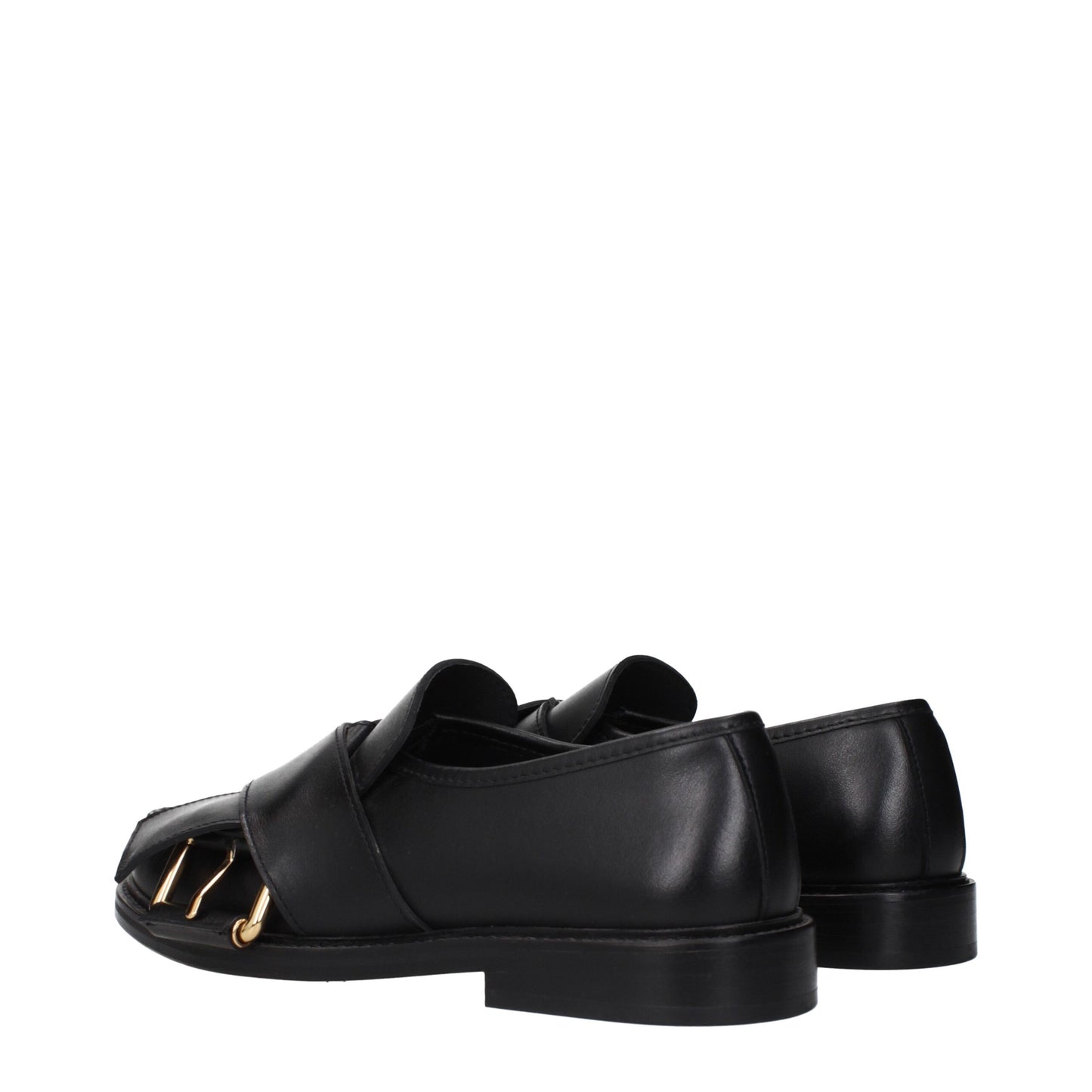Moschino – Slipper aus schwarzem Leder