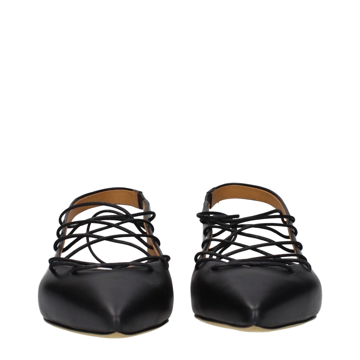 Moschino – Schwarze Leder-Ballerinas