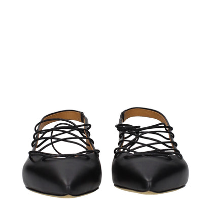 Moschino – Schwarze Leder-Ballerinas