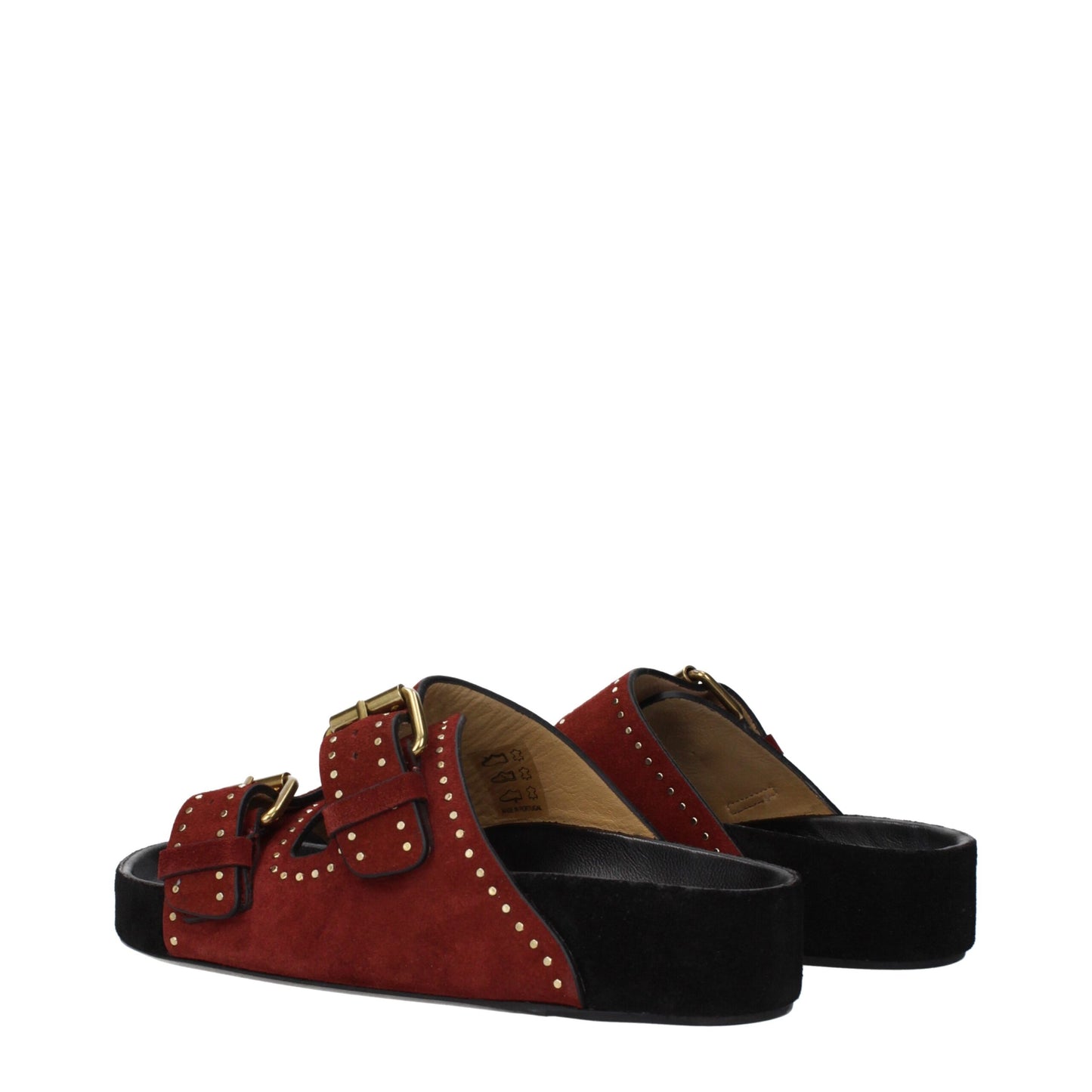 Isabel Marant Red Leather Slippers Sandals