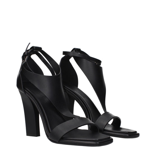 Max Mara Schwarze Leder-Stiletto-Sandalen