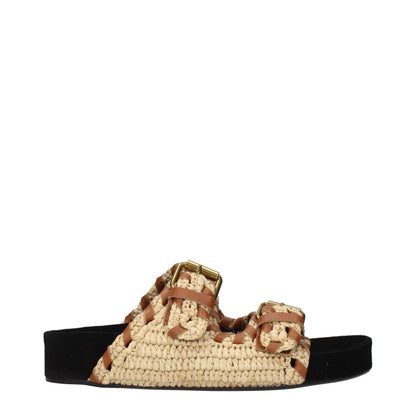 Isabel Marant Beigefarbene Bast-Slipper