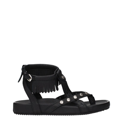 Isabel Marant – Flache Sandalen aus schwarzem Leder