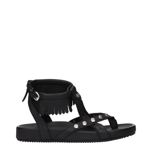 Isabel Marant – Flache Sandalen aus schwarzem Leder