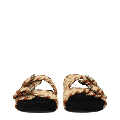 Isabel Marant Beigefarbene Bast-Slipper