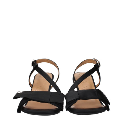 Ganni Schwarze Stoff-Stiletto-Sandalen