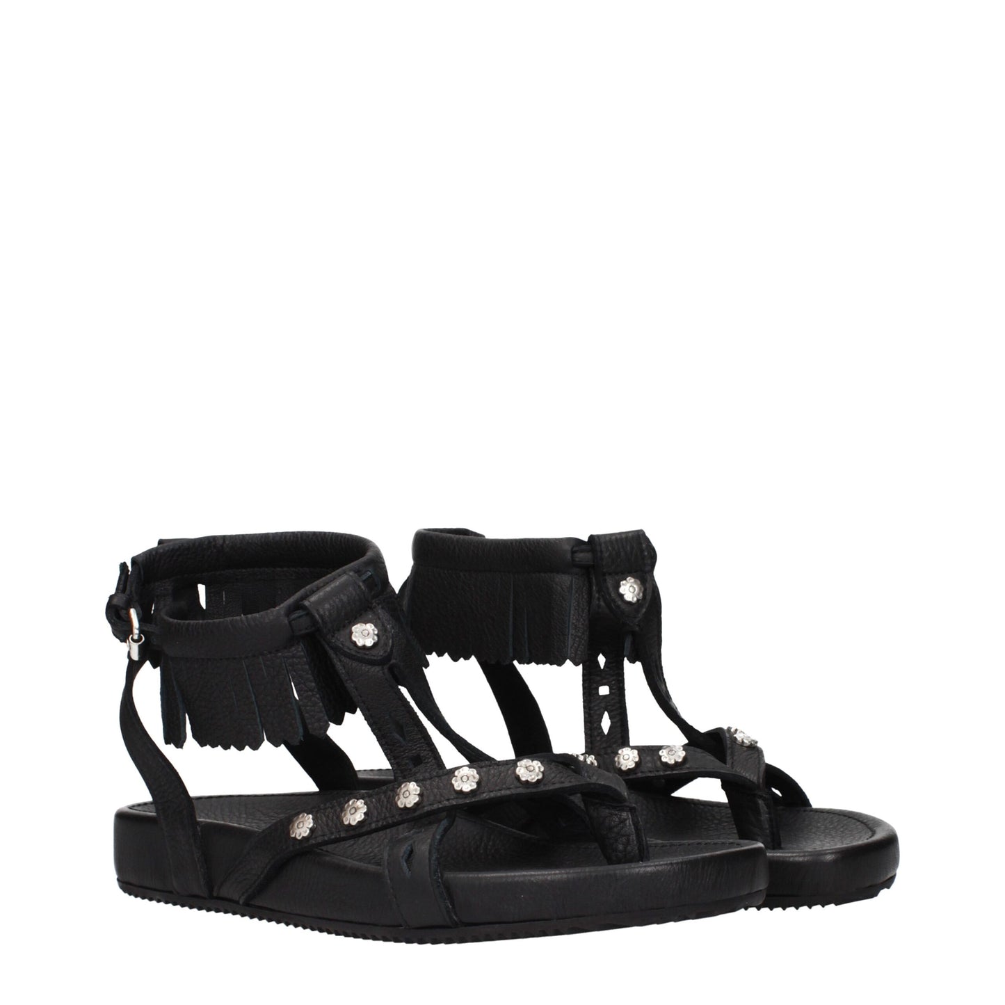 Isabel Marant – Flache Sandalen aus schwarzem Leder