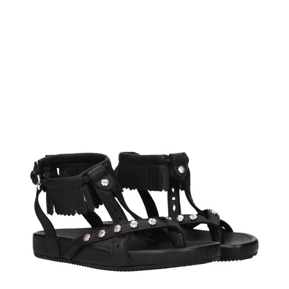 Isabel Marant – Flache Sandalen aus schwarzem Leder