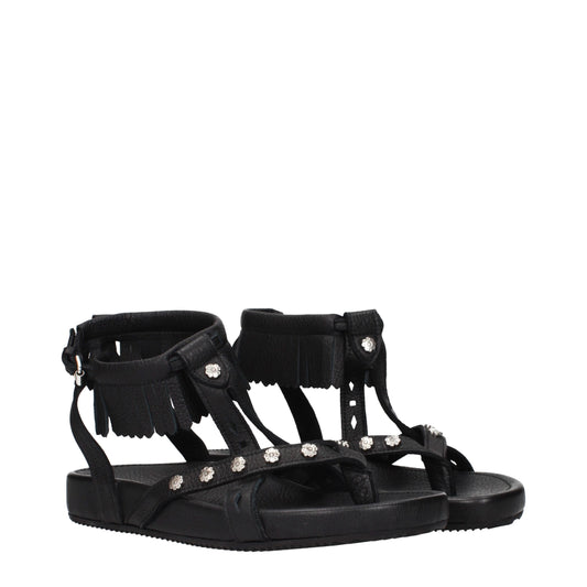 Isabel Marant – Flache Sandalen aus schwarzem Leder