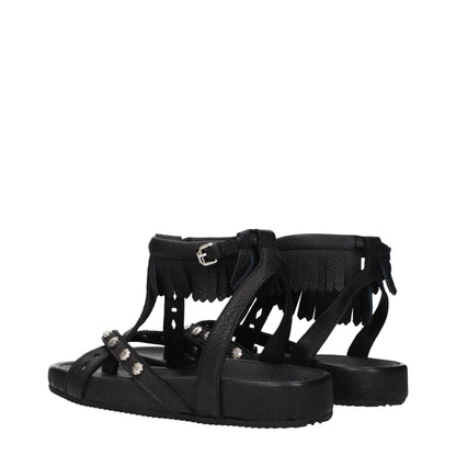 Isabel Marant – Flache Sandalen aus schwarzem Leder
