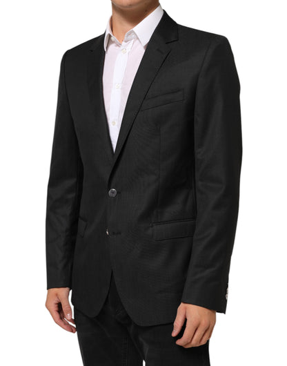 Dolce &amp; Gabbana Schwarzer einreihiger Herrenmantel MARTINI Blazer