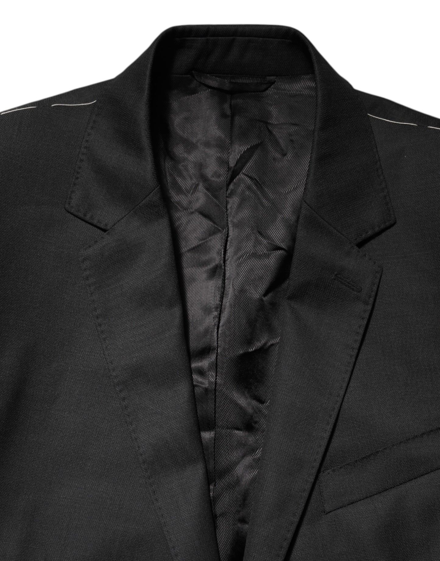 Dolce &amp; Gabbana Schwarzer einreihiger Herrenmantel MARTINI Blazer
