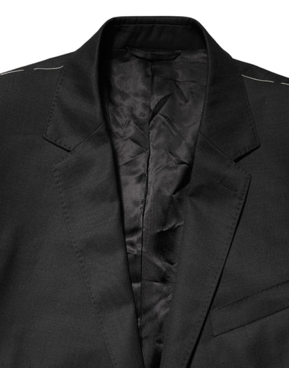 Dolce &amp; Gabbana Schwarzer einreihiger Herrenmantel MARTINI Blazer