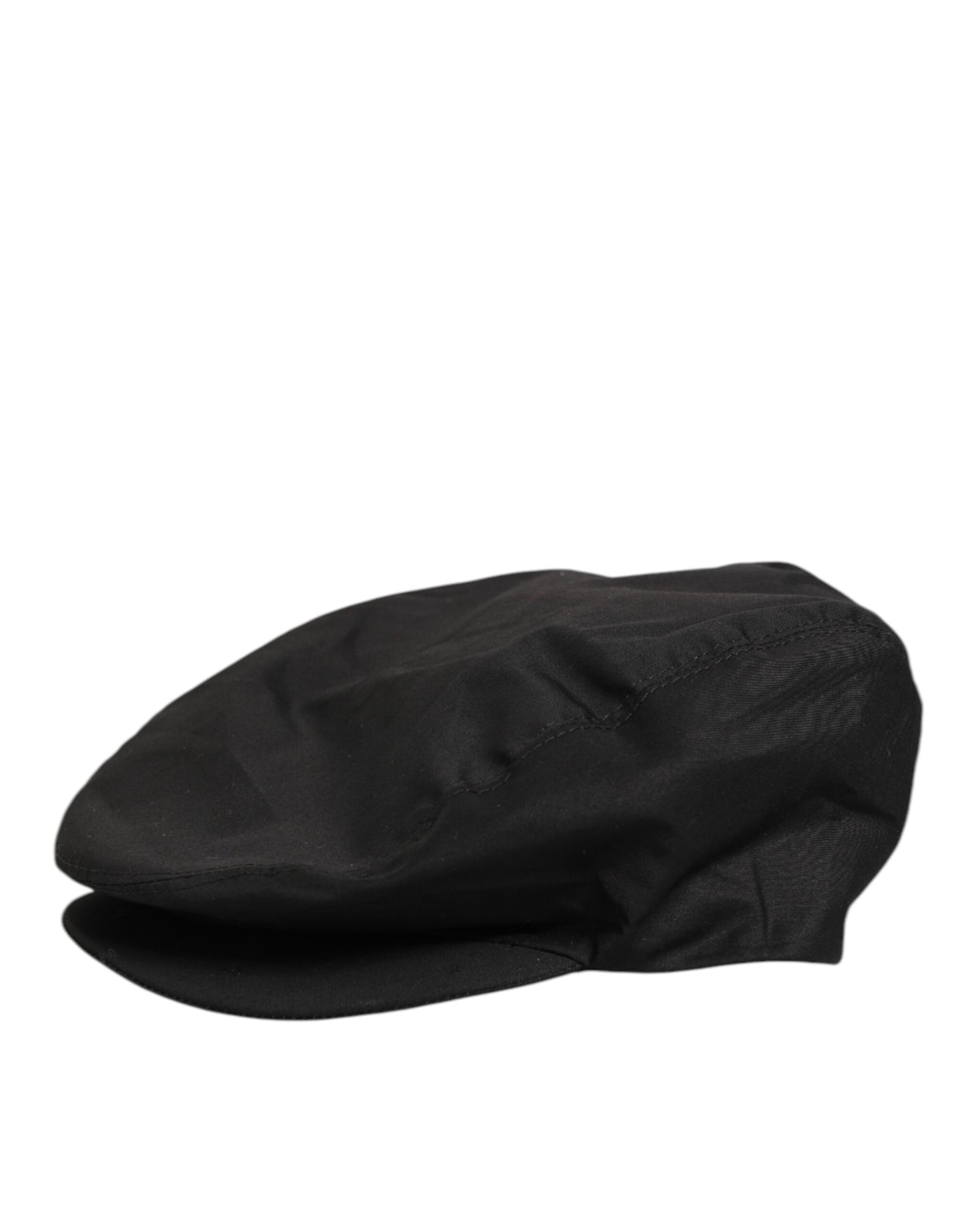 Dolce &amp; Gabbana – Schwarze Newsboy-Mütze aus Baumwollstretch