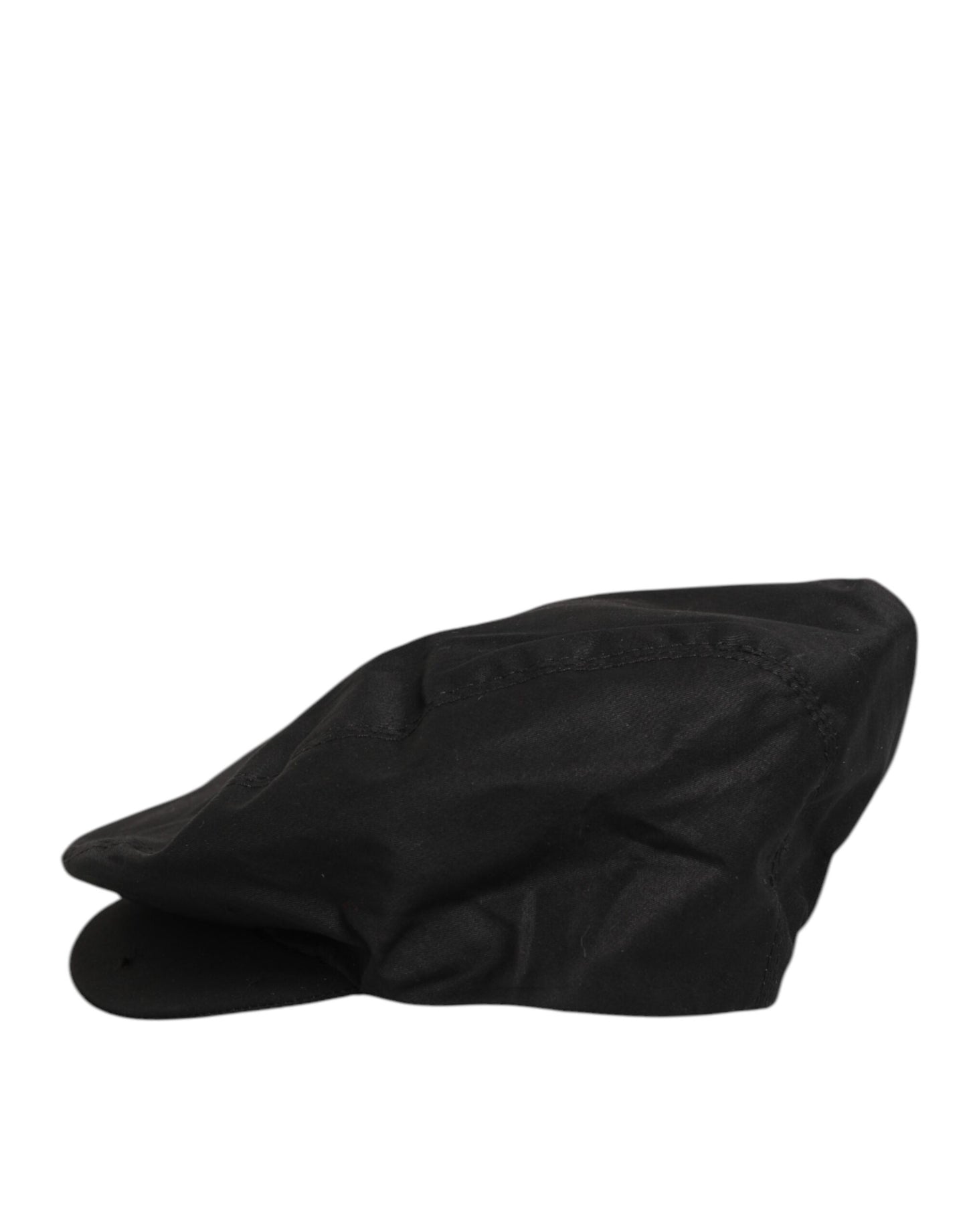 Dolce &amp; Gabbana – Schwarze Newsboy-Mütze aus Baumwollstretch
