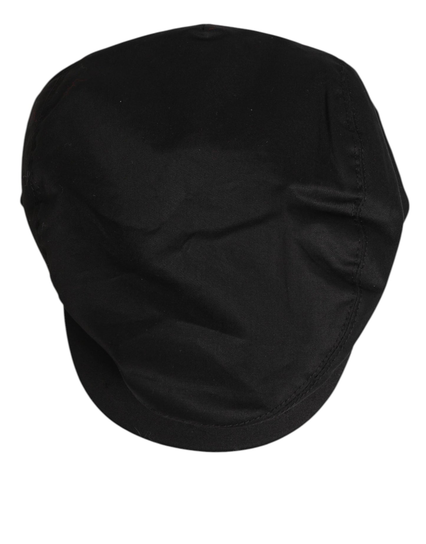 Dolce &amp; Gabbana – Schwarze Newsboy-Mütze aus Baumwollstretch