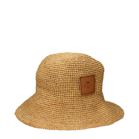 Max Mara Beige Raffia-Eimerhut